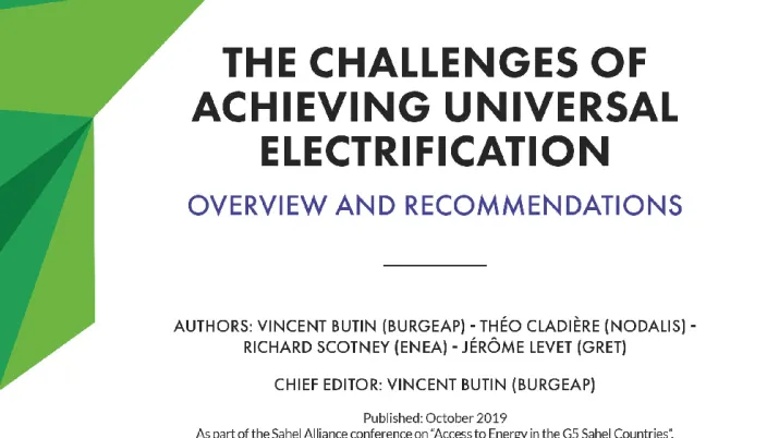 The challenges of achieving universal electrification 
